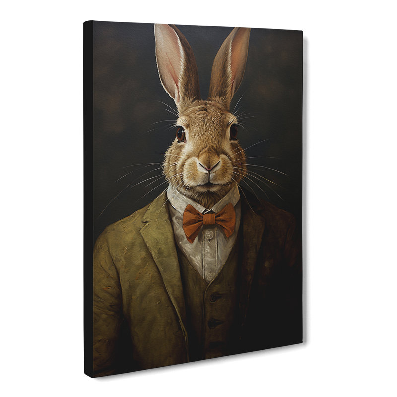 Hare In A Suit No.3 - No Frame Print, 60cm H x 40cm W x 3cm D