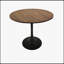 Table de salle à manger Mid-Century moderne en noyer avec plateau en panneau de fibres à densité moyenne et base piédestal-251406953-251406935