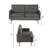 Morgandy Faux Leather 52'' Reception Loveseat-1272552027