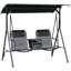Balancelle couverte pour 2 personnes avec table de rangement pivotante, porte-gobelet et auvent réglable Atay-628656839
