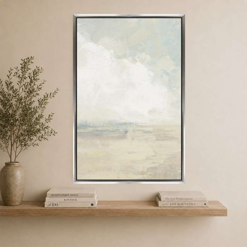 Ciel et sable par Julia Purinton - Impression sur toile, Argent, H 64 po x l 44 po