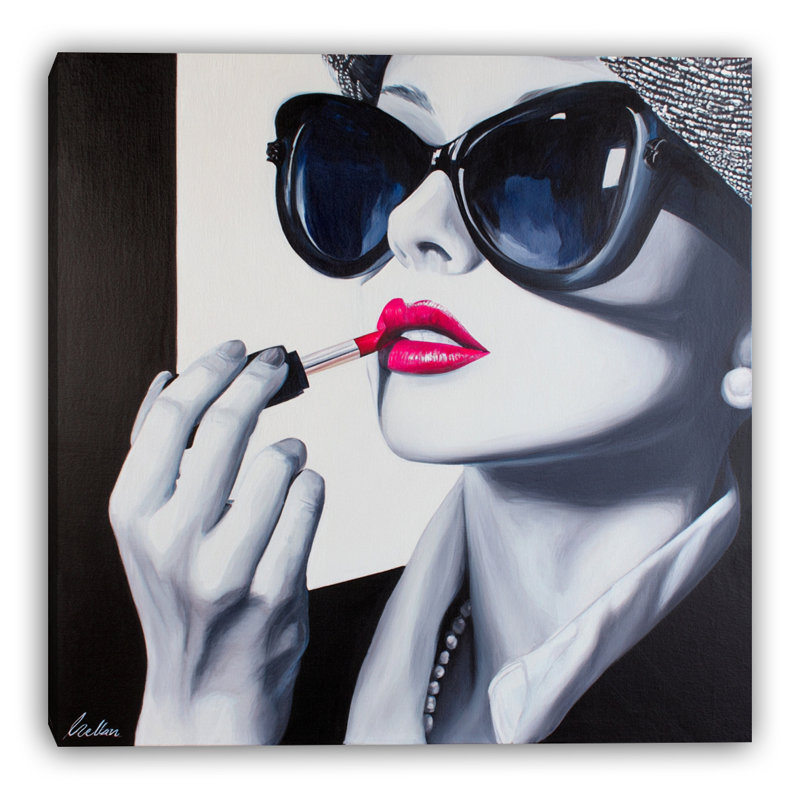 Art mural sur toile lustré cramoisi, L 12 po x H 12 po x P 1 po
