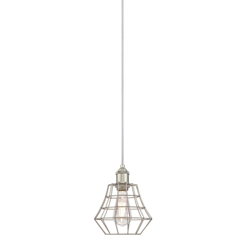 Trinh 1 - Light Single Pendant, Brushed Nickel, 55" H x 7.5" W x 7.5" D 