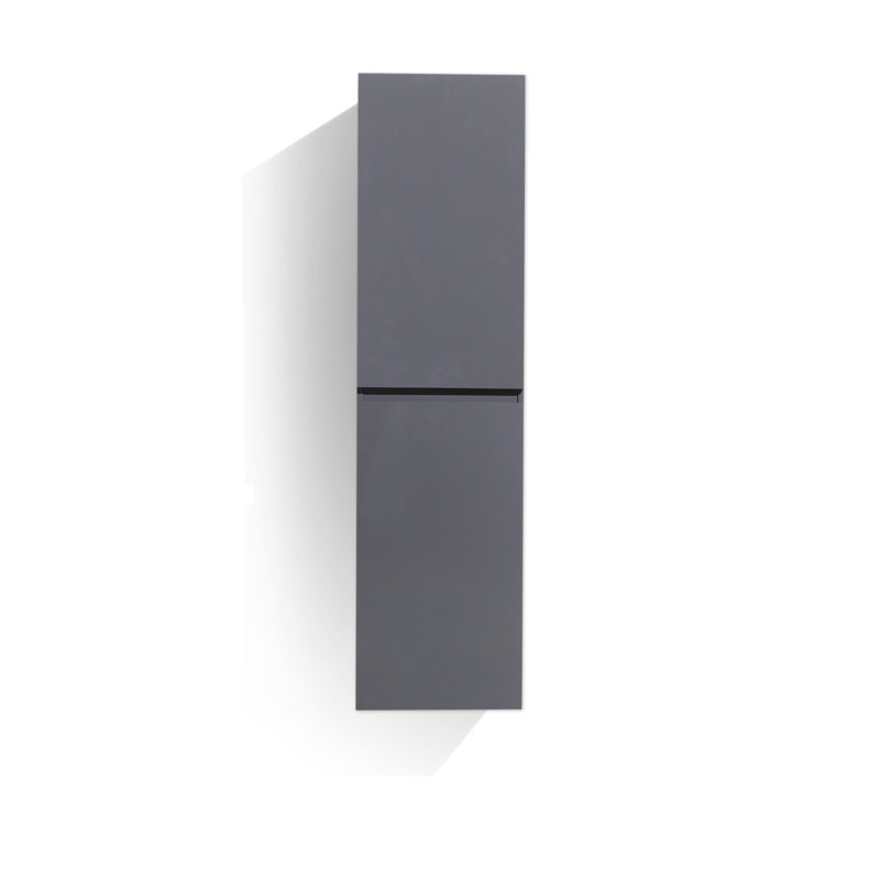 Armoire murale Divontae l 15,75 po x H 59 po x P 11,75 po, Gris brillant, Oui