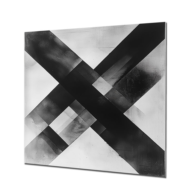 «Geometric Monicol Angles - Abstract Shapes», impression murale moderne en métal, L 23 po x H 23 po