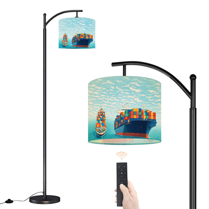 Lampe sur pied à arc avec abat-jour réglable Lampe sur pied Ocean Birds Freight