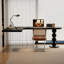 Bureau en bois massif en forme de L noir + bureau en acrylique-1577908191-1577908187
