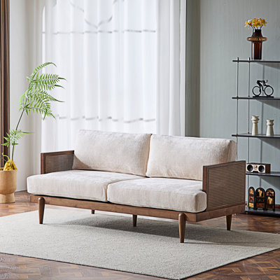 3-Seater Sofa With Cane Rattan