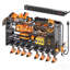 Range-outils mural modulaire de 33 po avec support de perceuse robuste pour station de charge avec crochets et support à 8 prises en noir