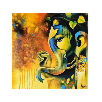 Abstract Ganapati | Acrylic On Canvas | Akshita Makhija