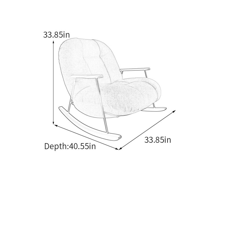 Chaise berçante élégante en flanelle pratique, Jaune