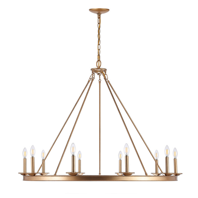 Natividad 10 - Light Chandelier, 10 Lights, Gold Painted