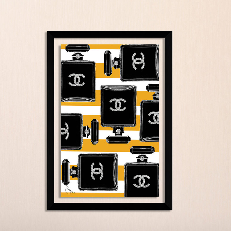«CC Allover Yellow», impression, H 30 po x l 18 po x P 1 po, Toile tendue