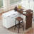 102.3" Kitchen Island with Extendable Dining Table and Trash Can Cabinet – White-129895328