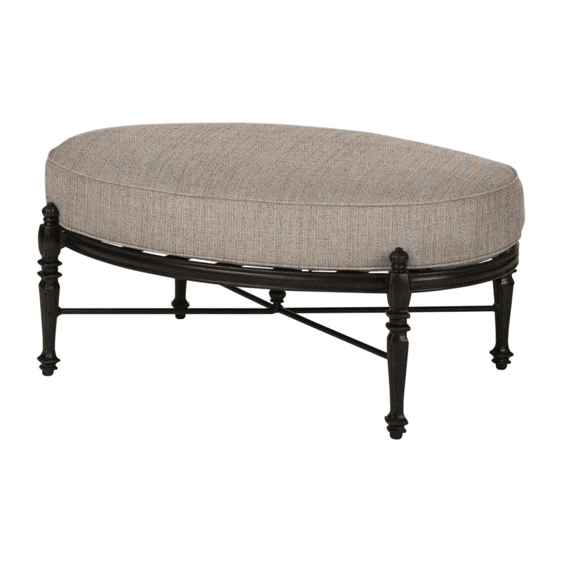 Grand Terrace Outdoor Ottoman, Cast Ash Sunbrella® Plainweave, Vintage