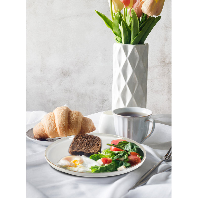 Assiette en céramique blanche Cheron