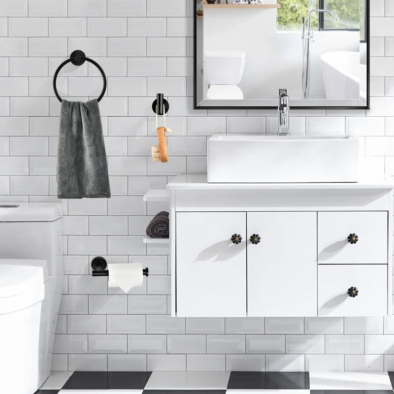 3 - Piece Bathroom Hardware Set, Matte Black