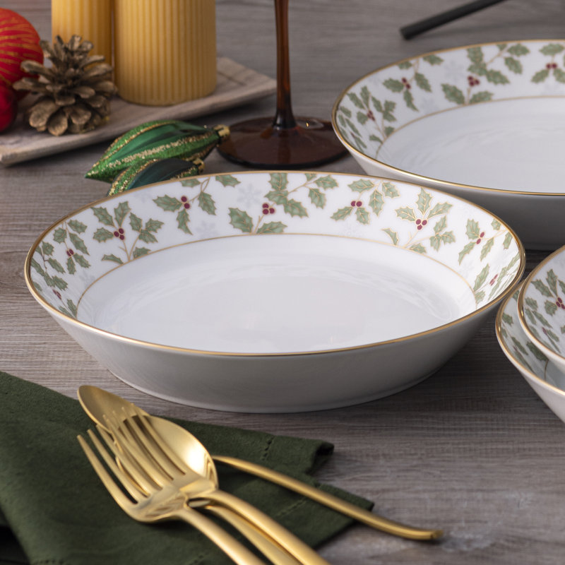 Ensemble de 4 bols Noritake Holly & Berry Gold, 9,75 po, 43 oz