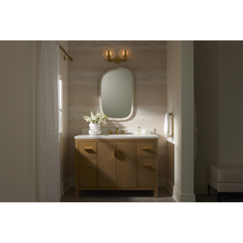 Hint Two-Light Sconce, Brushed Brass