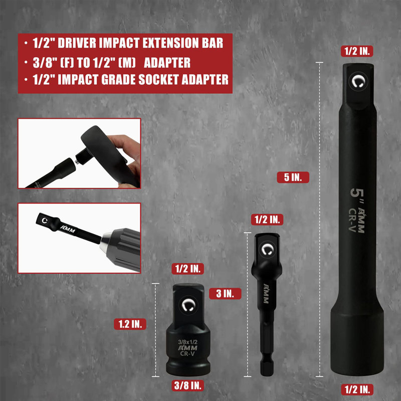 1/2" Drive Master Impact Socket Set