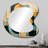 Serendipity Abstract Mid-Century Geometrics - Midcentury Modern Asymmetrical Decorative Wall Mirror, Modern Unique Shape Mirror, Printed Metal Art-529025379