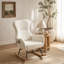 Chaise berçante beige Teddy à bascule