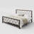 Avren Vintage Metal Platform Bed with Headboard and Footboard, Geometric Design, No Box Spring Needed-1975530981-1975530982