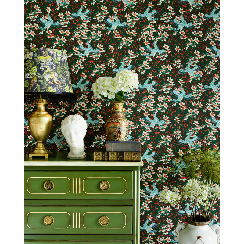 Chinese Garden Floral Wallpaper Roll