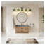 Modern 5-Light Bathroom Vanity Light with Green Ribbed Glass Shades, Black and Gold Metal Wall Sconce for Over Mirror