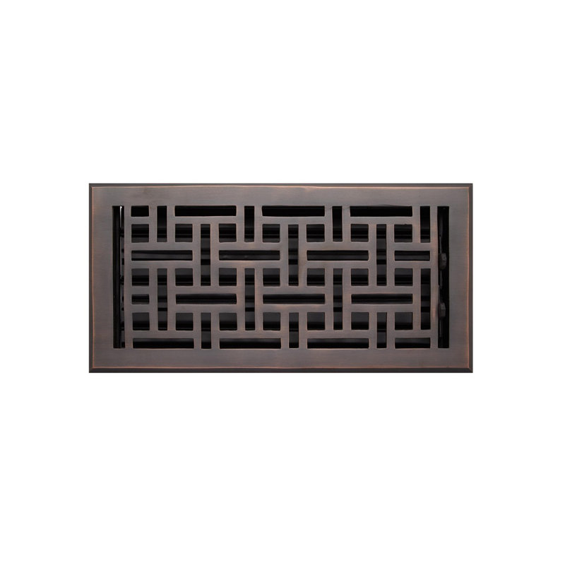 Registre de plancher en osier, 10" L x 4" W x 3" H, Bronze huilé