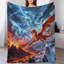 Three Dragons Flying (1) Jeté en flanelle de luxe, couverture douce et chaude pour le salon-132936479