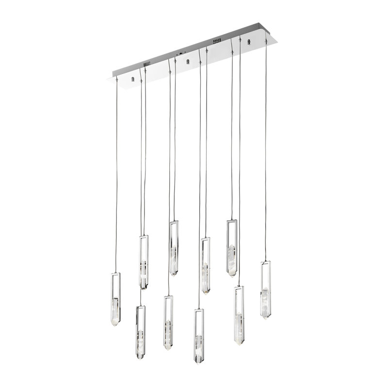 Elysian 10 LED Light Dimmable Chrome Chandelier