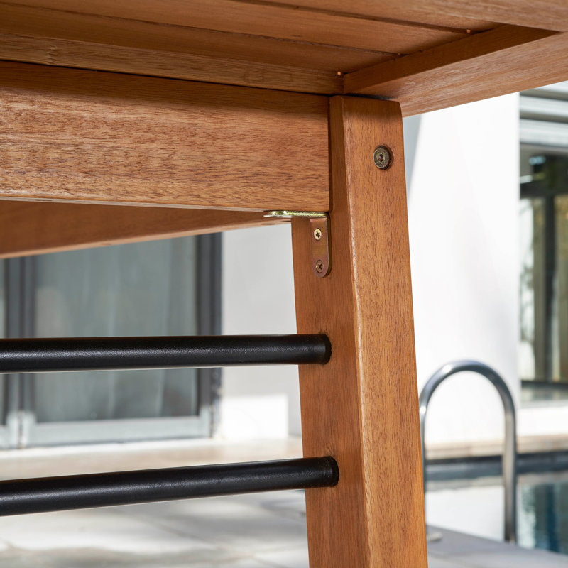 Patio Dining Table With Slatted Top