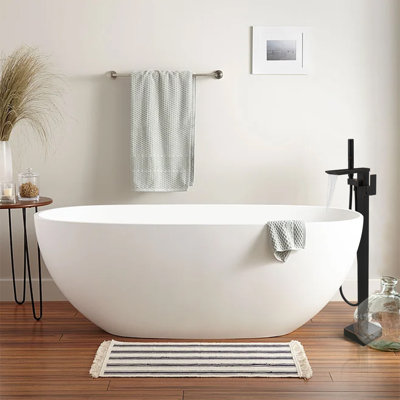 Floor Mount Tub Filler Freestanding Bathtub Faucet with 2 Function Handheld and Diverter, Solid Brass Tub Faucet