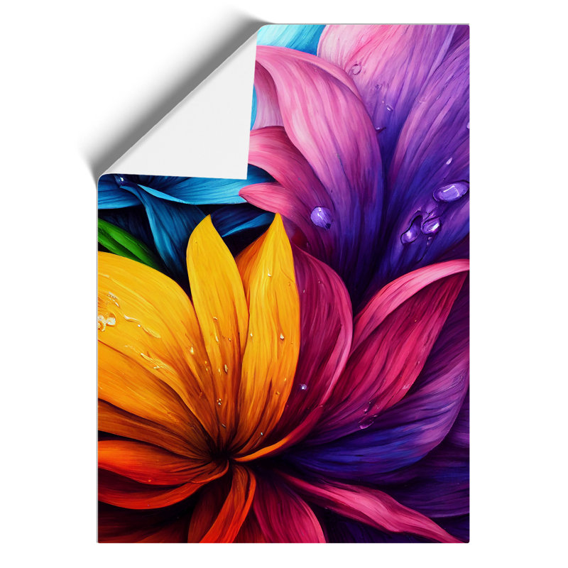 XV1022-4926X Vibrant Flowers No.1 - Print, No Matte, 42cm H x 29.7cm W, Paper