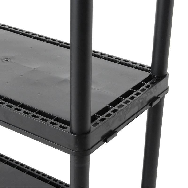 Black 24'' 3-Tier Plastic Storage Shelving Unit