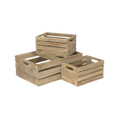 Wood 3 Piece Organiser Box Set