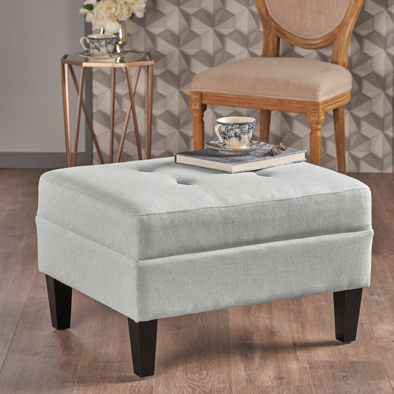 Tissu gris avec aspect attrayant et pieds en bois de bouleau pour plus de polyvalence, fonctionnalité de 23,69 po x 27,9 po x 19,04 po