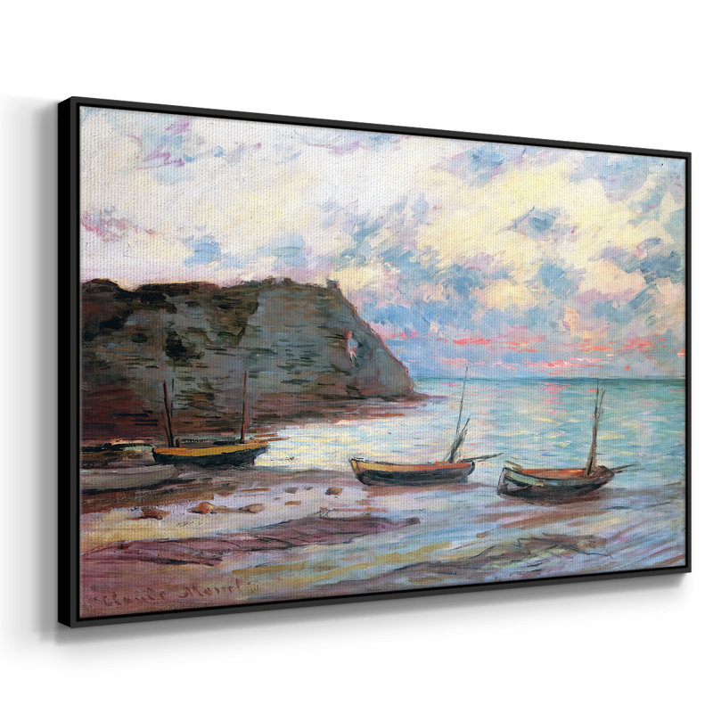 " Sunset At Etretat, 1885 ", Black, 17" H x 25" W x 2" D