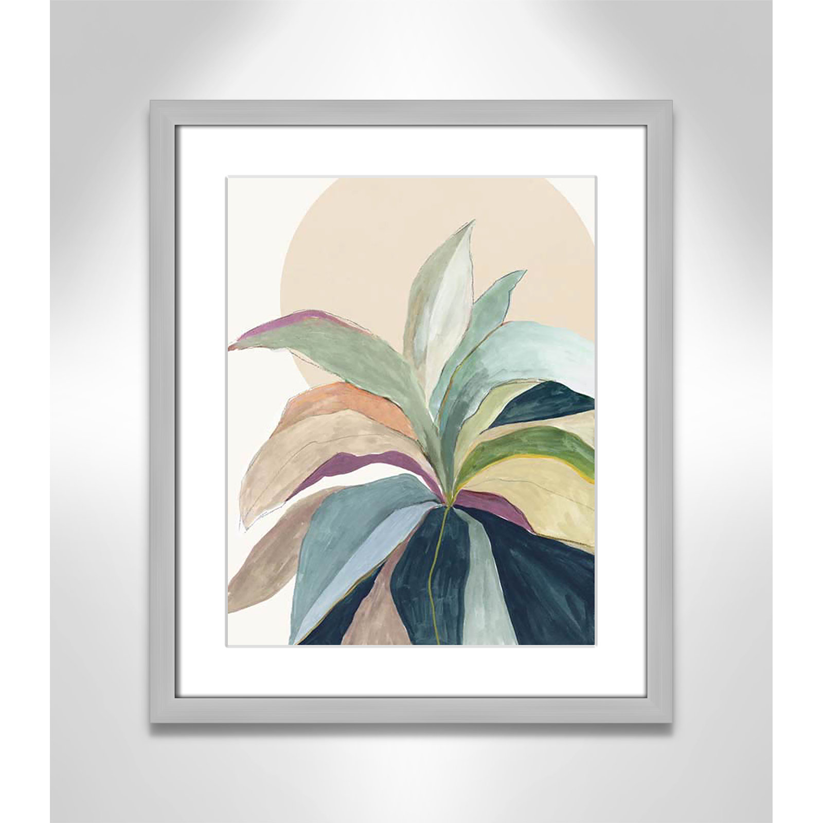 Sherbrooke Sunny Bright Leaves II by Asia Jensen Print, Yes, 19" H x 16" W x 1.25" D, Silver Single Picture Frame