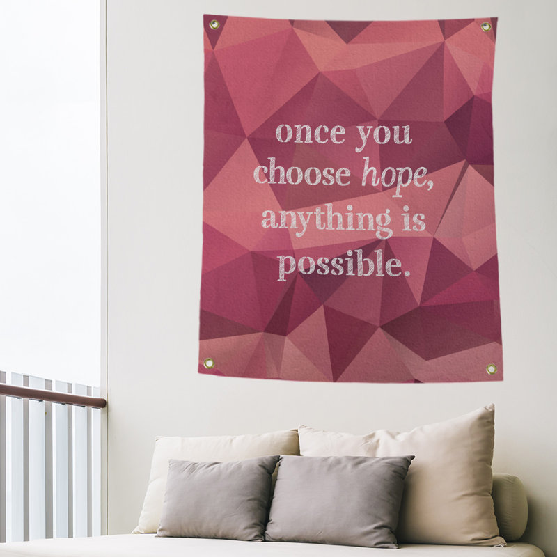 Tapisserie en polyester, choix d’un témoignage de l’espoir, H 59 pi x l 50 po, Tourmaline rose