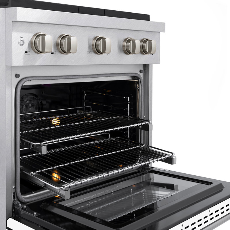 ZLINE 30 in. 4.2 cu. ft. Paramount Dual Fuel Range W/ 4 Burner DuoPro Cooktop and Electric Convection Oven in Satin Stainless Steel W/ White Matte Door