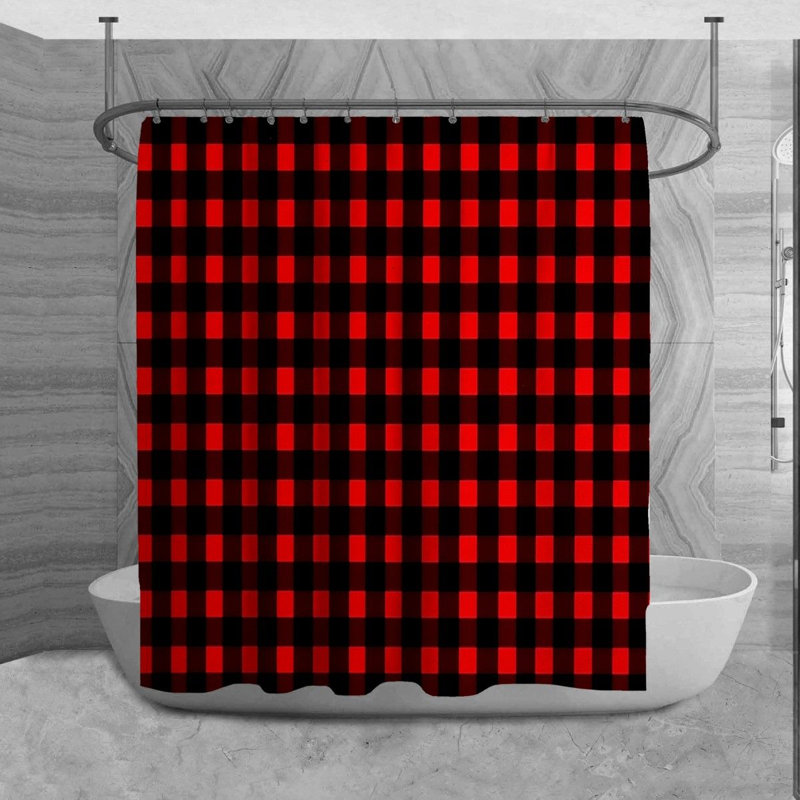 Srisai Gingham Shower Curtain, 84" L x 70" W