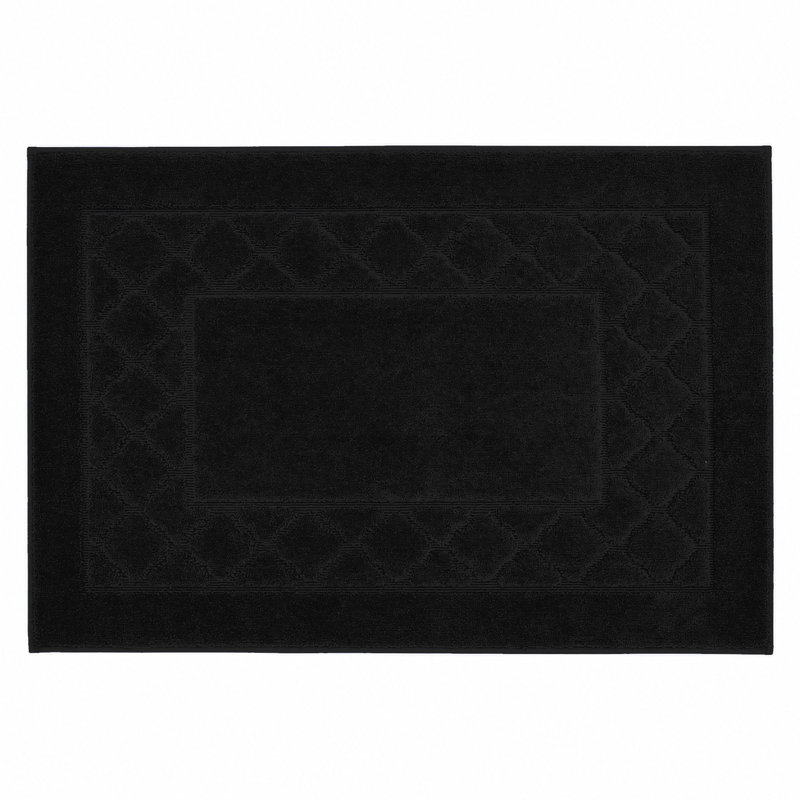 Tapis d'entrée géométrique lavable avec envers antidérapant, Noir, L 24 po x L 36 po