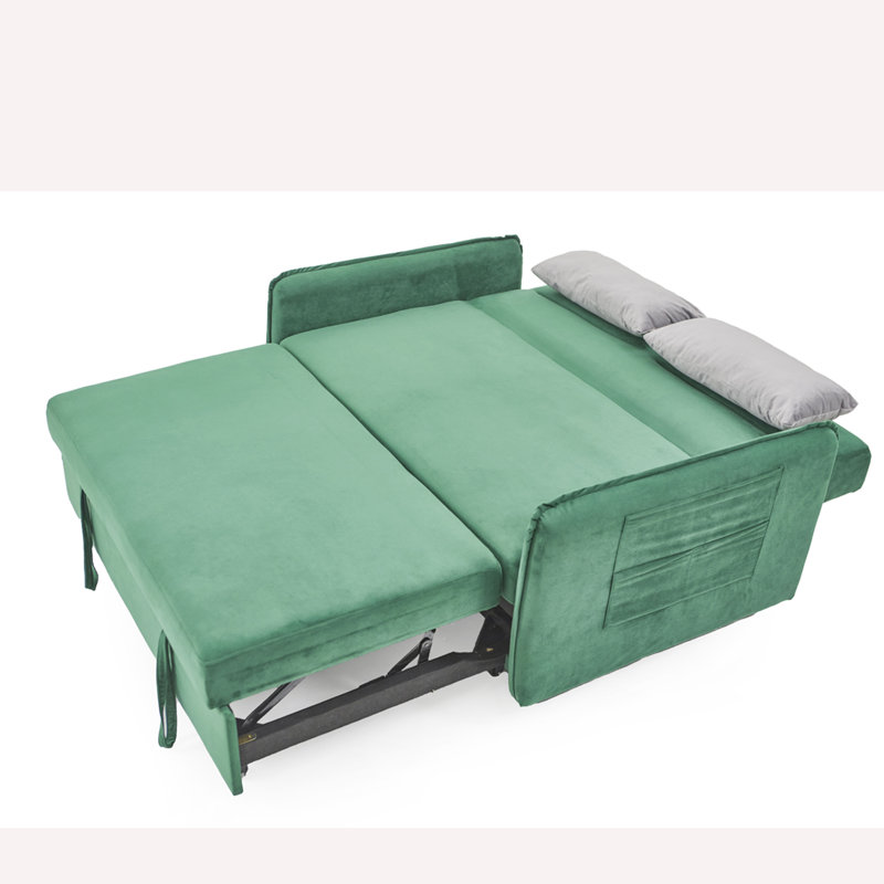 Sofa 54'' Velvet Sleeper Sofa, Velvet Green