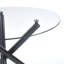 Table de salle à manger ronde avec pieds en métal et verre trempé, table de cuisine moderne peu encombrante-500662338