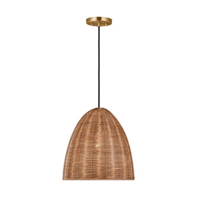 Norman 1 Light Dining Room Pendant With Ash Wicker Shade