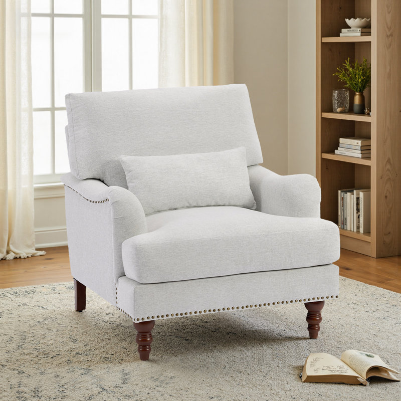 Upholstered Armchair, Beige