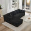 Canapé modulaire en L 106 po en velours côtelé Corduroy, aucun assemblage requis-884813992