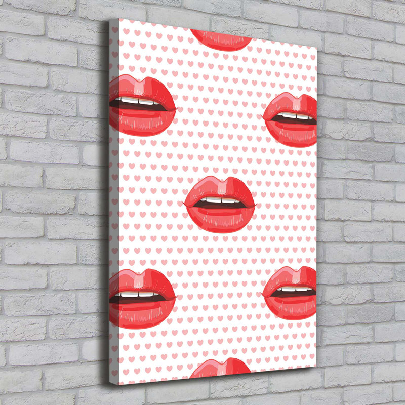 Red Lips - Wrapped Canvas Print